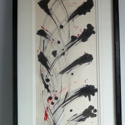 152 cm x 58.5 cm Japanese washi paper Worm wood frame Gouache, india ink, acrylic